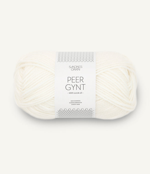 Sandnes Garn Peer Gynt 1001 True White – Wollgarn aus 100 % norwegischer Wolle