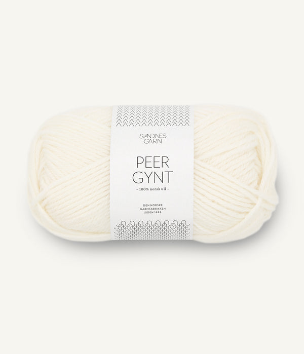 Sandnes Garn Peer Gynt 1002 White – Wollgarn aus 100 % norwegischer Wolle