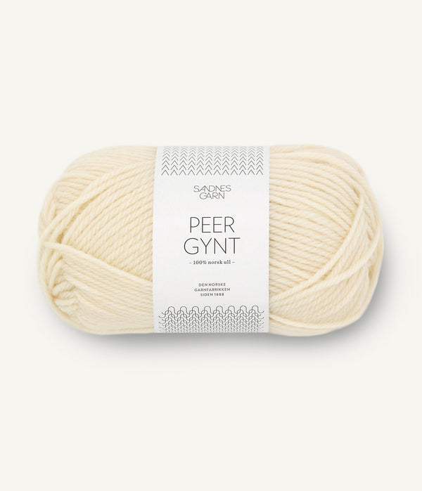 Sandnes Garn Peer Gynt 1012 Natural White – Wollgarn aus 100 % norwegischer Wolle