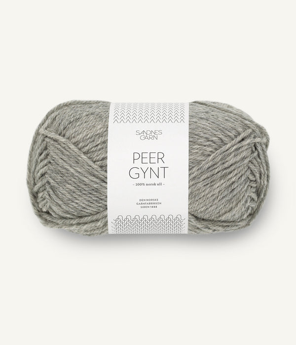Sandnes Garn Peer Gynt 1042 Grey Mottled – Wollgarn aus 100 % norwegischer Wolle