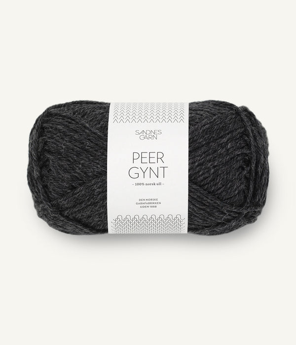 Sandnes Garn Peer Gynt 1088 Charcoal Melange – Wollgarn aus 100 % norwegischer Wolle