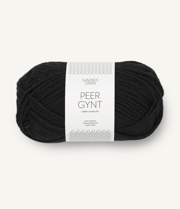Sandnes Garn Peer Gynt 1099 Black – Wollgarn aus 100 % norwegischer Wolle