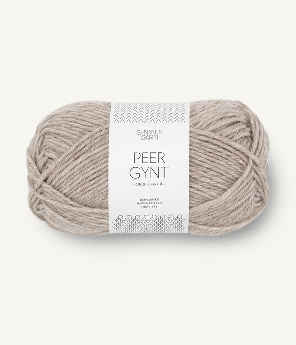 Sandnes Garn Peer Gynt 2650 Beige Mottled – Wollgarn aus 100 % norwegischer Wolle