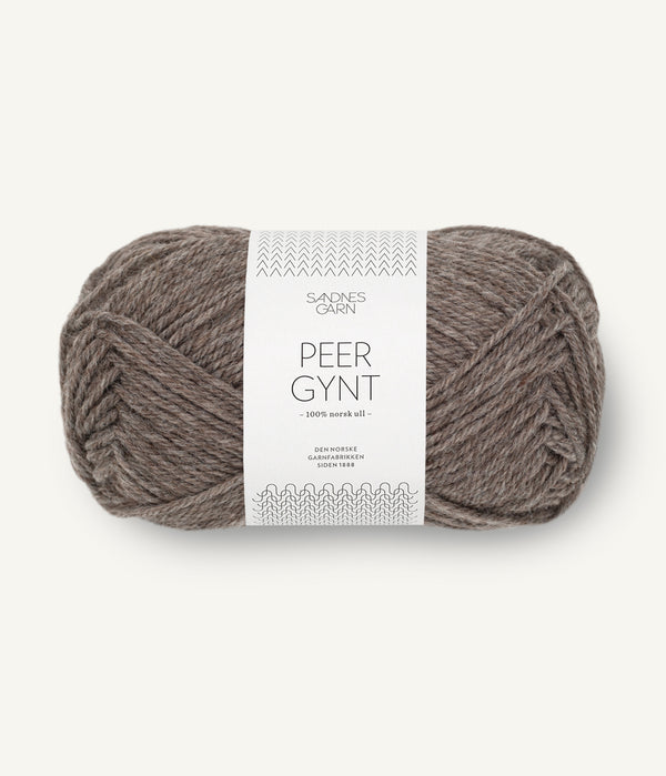 Sandnes Garn Peer Gynt 2652 Medium Brown Mottled – Wollgarn aus 100 % norwegischer Wolle