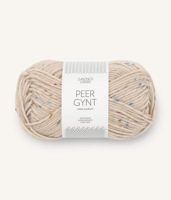 Sandnes Garn Peer Gynt 2720 Marzipan Tutti Frutti Tweed – Wollgarn aus 100 % norwegischer Wolle