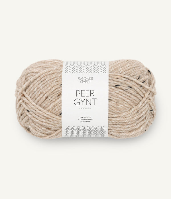 Sandnes Garn Peer Gynt 2730 Beige Mottled – Wollgarn aus 100 % norwegischer Wolle