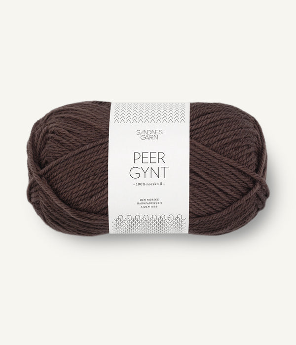 Sandnes Garn Peer Gynt 3082 Dark Brown – Wollgarn aus 100 % norwegischer Wolle