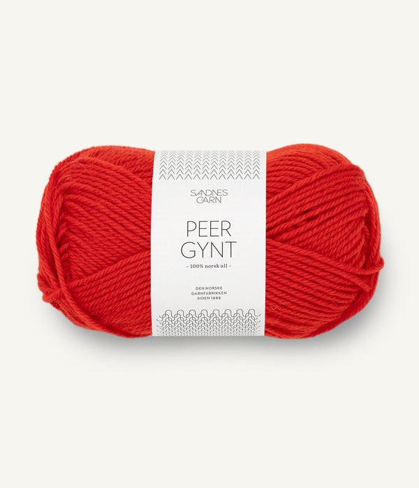 Sandnes Garn Peer Gynt 4018 Scarlet Red – Wollgarn aus 100 % norwegischer Wolle