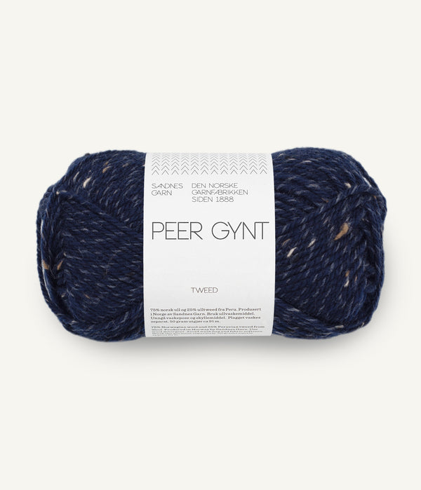 Sandnes Garn Peer Gynt 5585 Navy Blue Tweed – Wollgarn aus 100 % norwegischer Wolle