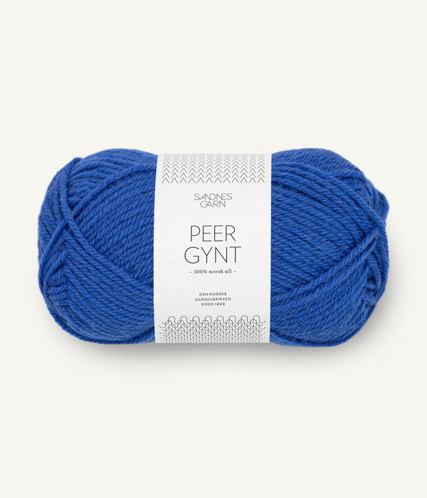 Sandnes Garn Peer Gynt 5845 Dazzling Blue – Wollgarn aus 100 % norwegischer Wolle