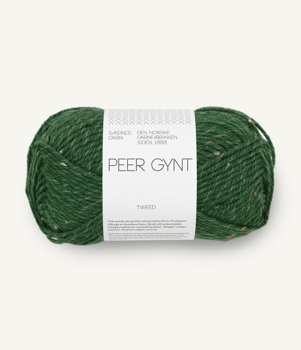 Sandnes Garn Peer Gynt 8085 Forest Green Tweed – Wollgarn aus 100 % norwegischer Wolle