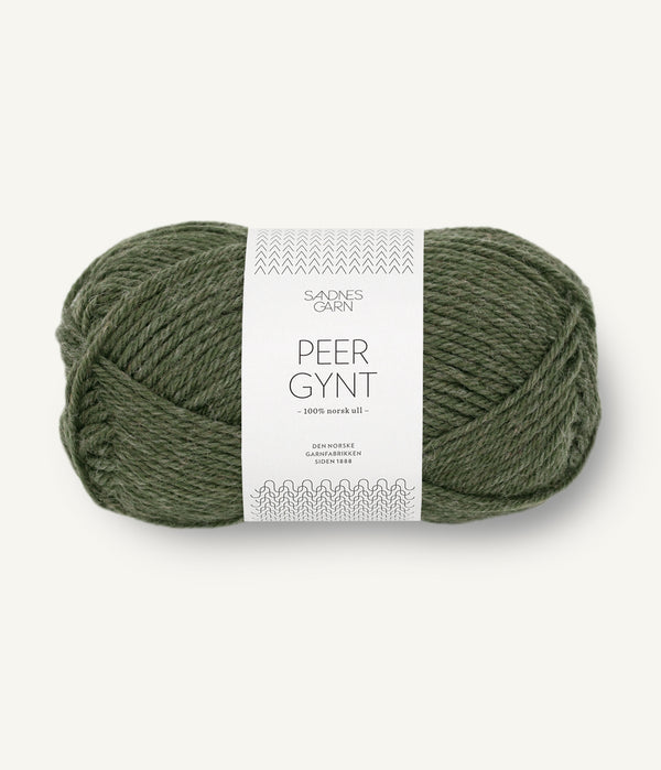 Sandnes Garn Peer Gynt 9572 Dark Green Mottled – Wollgarn aus 100 % norwegischer Wolle