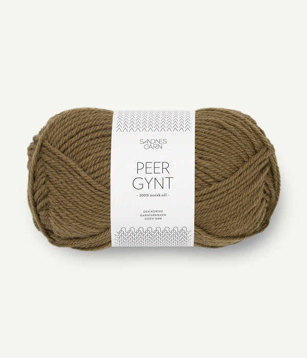 Sandnes Garn Peer Gynt 9873 Dark Olive – Wollgarn aus 100 % norwegischer Wolle