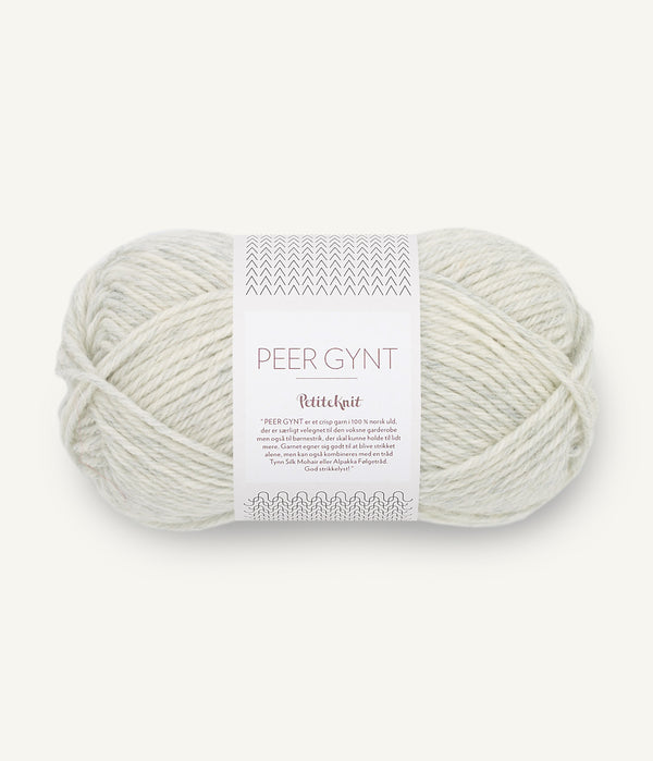 Sandnes Garn Peer Gynt by PetiteKnit 1021 Ash Melange – Wollgarn aus 100 % norwegischer Wolle