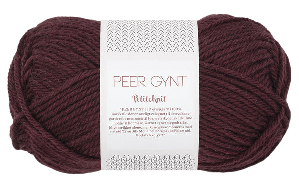 Sandnes Garn Peer Gynt by PetiteKnit 4682 Velvet Fig – Wollgarn aus 100 % norwegischer Wolle