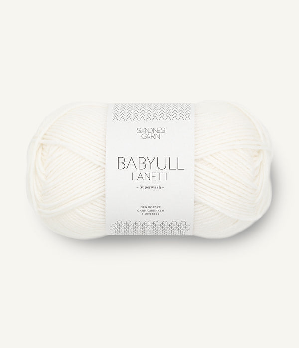 Sandnes Garn Babyull Lanett 1001 True White – Garn aus 100 % Superwash-Merinowolle