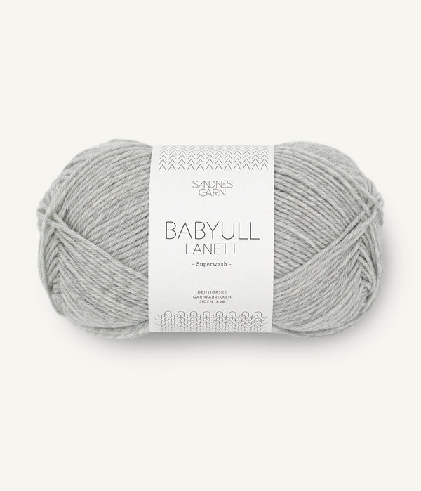 Sandnes Garn Babyull Lanett 1022 Light Grey Melange – Garn aus 100 % Superwash-Merinowolle