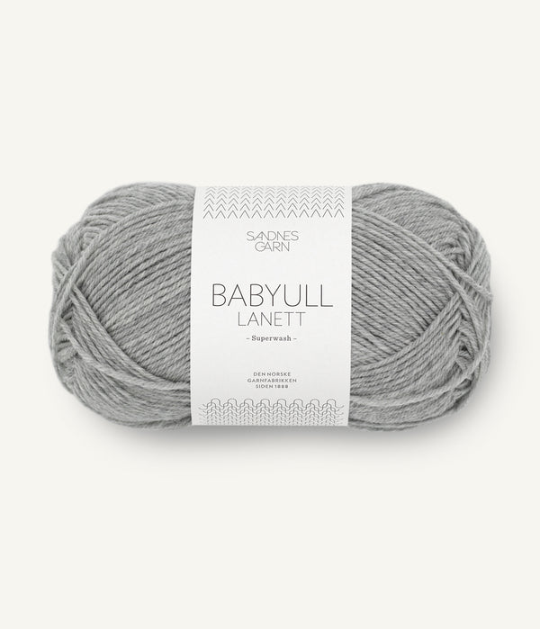 Sandnes Garn Babyull Lanett 1032 Light Grey Mottled – Garn aus 100 % Superwash-Merinowolle