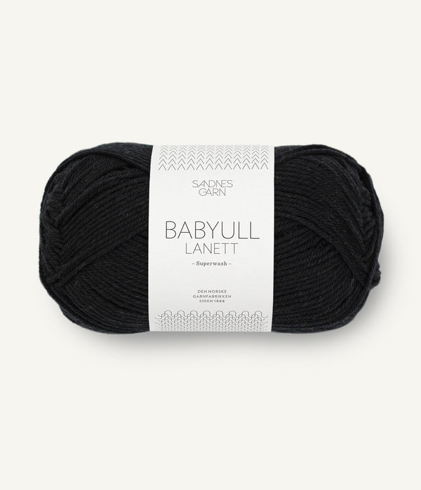 Sandnes Garn Babyull Lanett 1099 Black – Garn aus 100 % Superwash-Merinowolle