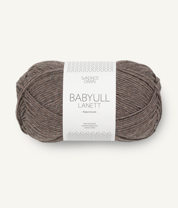 Sandnes Garn Babyull Lanett 2652 Medium Brown Mottled – Garn aus 100 % Superwash-Merinowolle