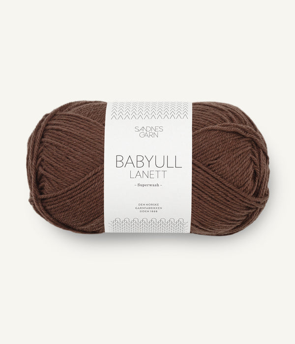 Sandnes Garn Babyull Lanett 3082 Dark Brown– Garn aus 100 % Superwash-Merinowolle