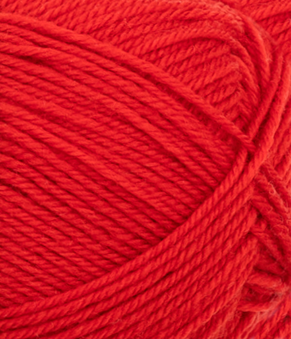 Nahaufnahme von Sandnes Garn Babyull Lanett 4018 Scarlet Red