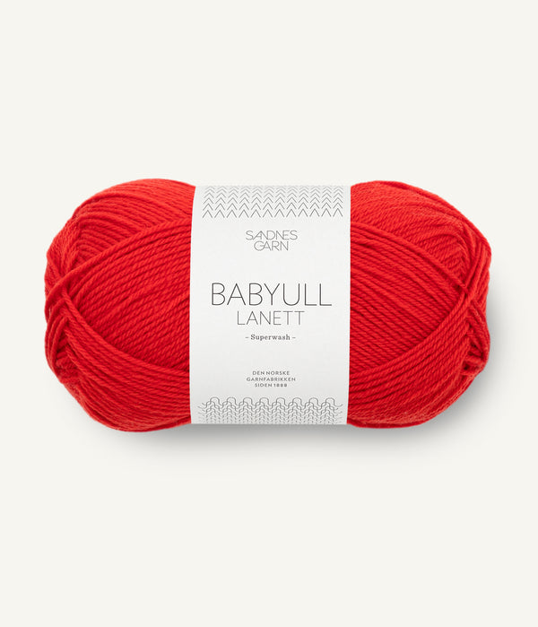 Sandnes Garn Babyull Lanett 4018 Scarlet Red – Garn aus 100 % Superwash-Merinowolle