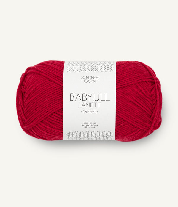 Sandnes Garn Babyull Lanett 4128 Red – Garn aus 100 % Superwash-Merinowolle