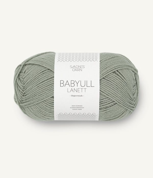 Sandnes Garn Babyull Lanett 8521 Dusty Light Green – Garn aus 100 % Superwash-Merinowolle