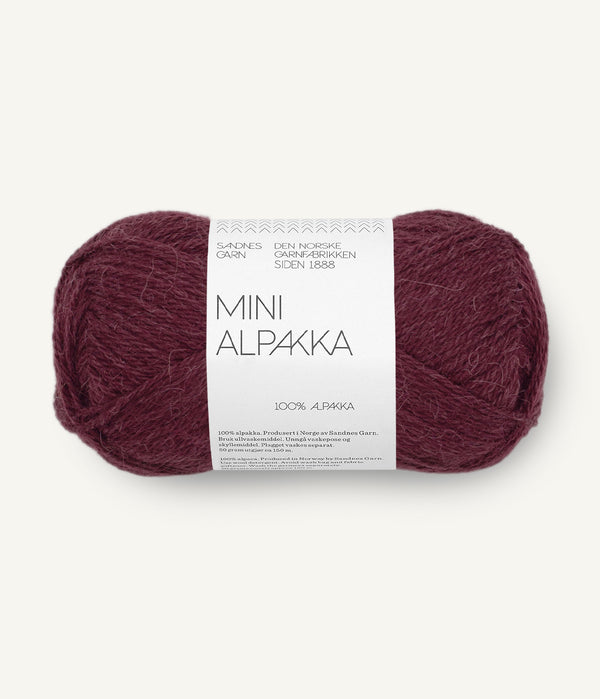 Sandnes Garn Mini Alpakka 4372 Deep Burgundy – Garn aus 100 % Alpaka