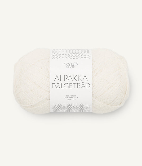Sandnes Garn Alpakka Følgetråd 1002 White – Begleitfaden aus 100 % Alpaka