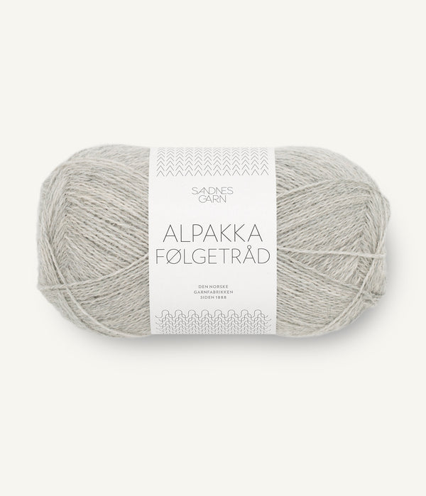 Sandnes Garn Alpakka Følgetråd 1032 Light Grey Mottled – Begleitfaden aus 100 % Alpaka