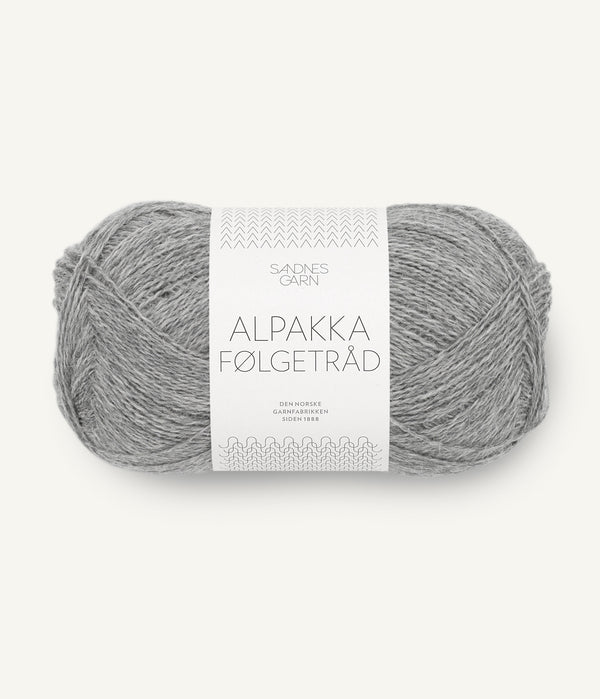 Sandnes Garn Alpakka Følgetråd 1042 Grey Mottled – Begleitfaden aus 100 % Alpaka