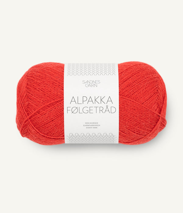 Sandnes Garn Alpakka Følgetråd 4018 Scarlet Red – Begleitfaden aus 100 % Alpaka