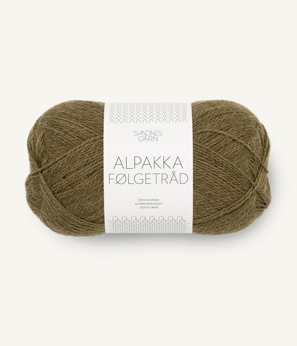 Sandnes Garn Alpakka Følgetråd 9873 Dark Olive – Begleitfaden aus 100 % Alpaka 