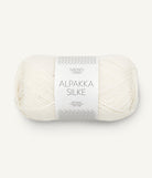 Sandnes Garn Alpakka Silke 1002 White – Garn aus 70 % Babyalpaka und 30 % Maulbeerseide