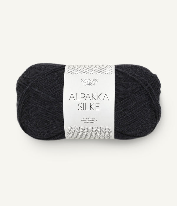 Sandnes Garn Alpakka Silke 1099 Black – Garn aus 70 % Babyalpaka und 30 % Maulbeerseide