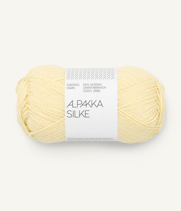 Sandnes Garn Alpakka Silke 2112 Light Yellow –  Garn  aus 70 % Babyalpaka und 30 % Maulbeerseide