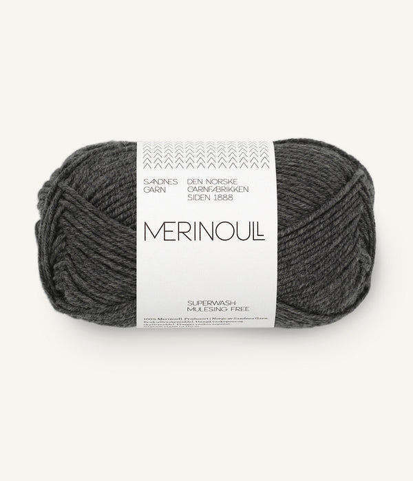 Sandnes Garn Merinoull 1065 Charcoal Melange – Garn aus 100 % Superwash-Merinowolle