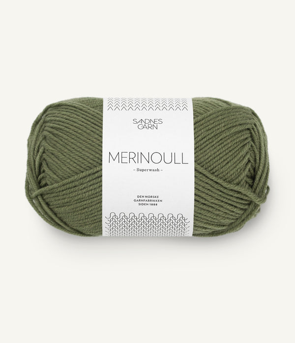 Sandnes Garn Merinoull 9062 Olive Geen – Garn aus 100 % Superwash-Merinowolle