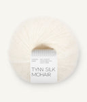 Sandnes Garn Tynn Silk Mohair 1001 True White – Garn aus 57 % Mohair, 28 % Seide und 15 % Wolle