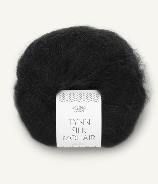 Sandnes Garn Tynn Silk Mohair 1099 Black – Garn aus 57 % Mohair, 28 % Seide und 15 % Wolle