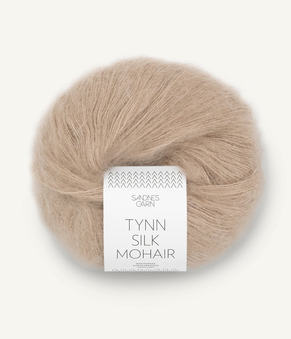 Sandnes Garn Tynn Silk Mohair 3021 Light Beige – Garn aus 57 % Mohair, 28 % Seide und 15 % Wolle
