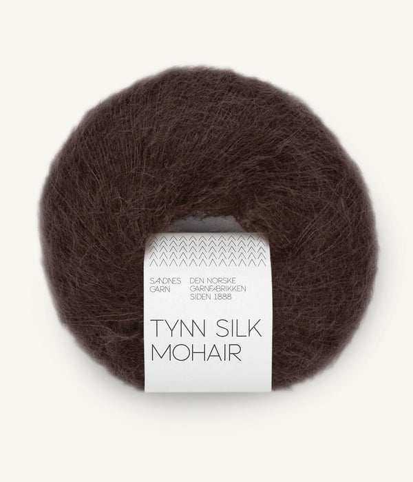 Sandnes Garn Tynn Silk Mohair 3591 Chocolate Plum – Garn aus 57 % Mohair, 28 % Seide und 15 % Wolle