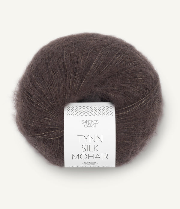 Sandnes Garn Tynn Silk Mohair 3880 Dark Chocolate – Garn aus 57 % Mohair, 28 % Seide und 15 % Wolle