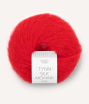 Sandnes Garn Tynn Silk Mohair 4018 Scarlet Red – Garn aus 57 % Mohair, 28 % Seide und 15 % Wolle