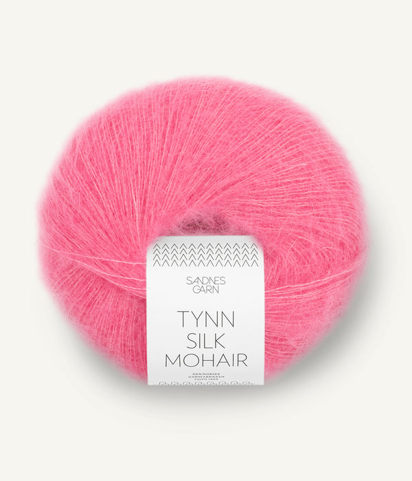 Sandnes Garn Tynn Silk Mohair 4315 Bubblegum Pink – Garn aus 57 % Mohair, 28 % Seide und 15 % Wolle