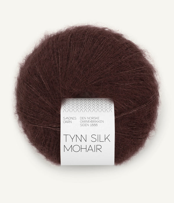 Sandnes Garn Tynn Silk Mohair 4381 Dark Fudge – Garn aus 57 % Mohair, 28 % Seide und 15 % Wolle
