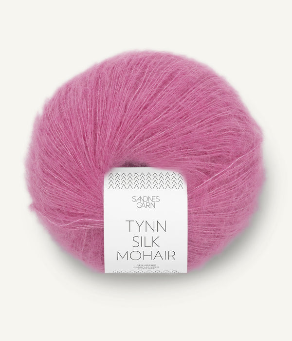 Sandnes Garn Tynn Silk Mohair 4626 Shocking Pink – Garn aus 57 % Mohair, 28 % Seide und 15 % Wolle