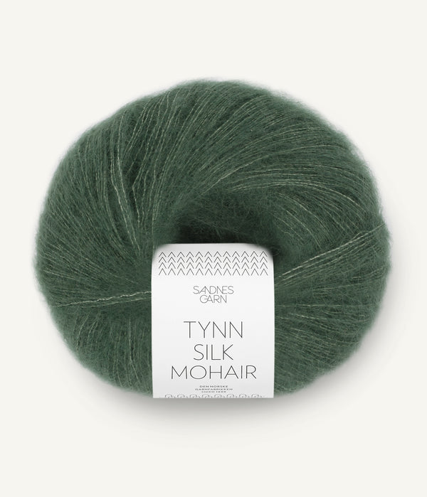 Sandnes Garn Tynn Silk Mohair 8581 Deep Forest Green – Garn aus 57 % Mohair, 28 % Seide und 15 % Wolle
